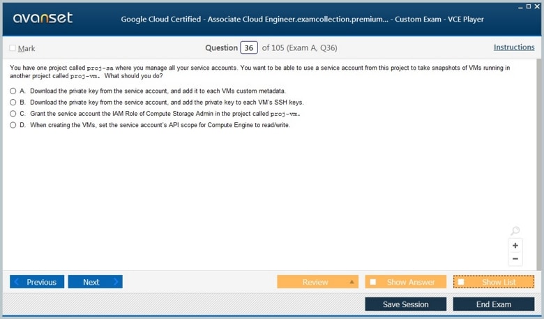 Associate Cloud Engineer Premium VCE Screenshot #4